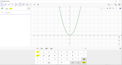 GeoGebra Normalparabel zeichnen.png