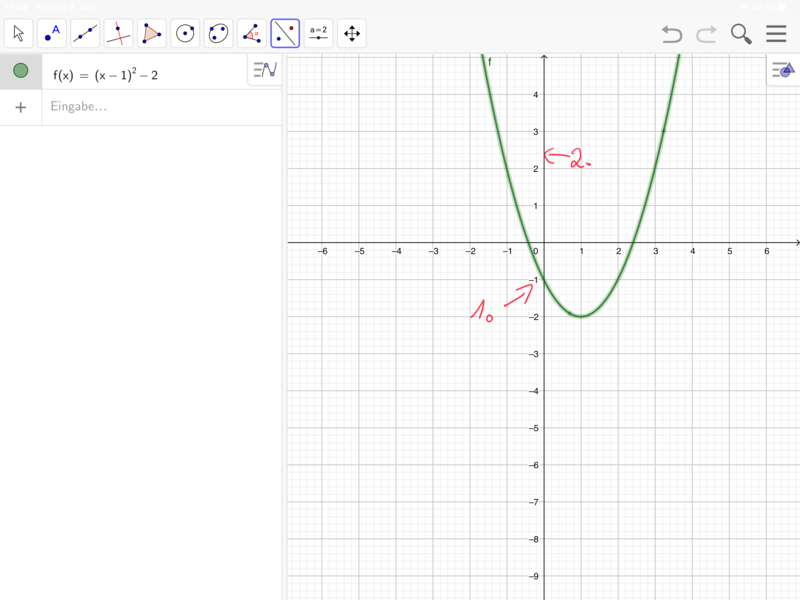 Datei:Verschobene Normalparabel spiegeln (GeoGebra) 3.png
