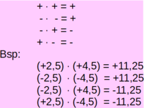 Regelung zum Vorzeichen bei der Multiplikation in Q.
