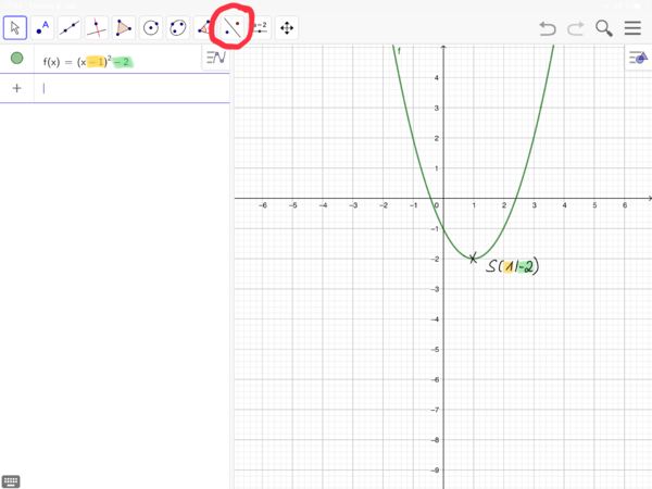 Verschobene Normalparabel spiegeln (GeoGebra) 1.png